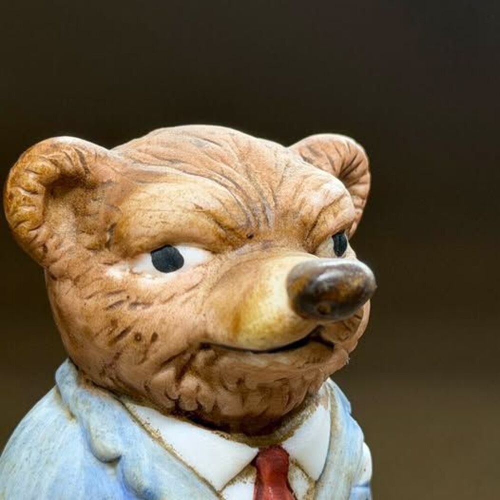 Vintage 1988 Aldon “SELL” Business Bear Porcelain Figurine